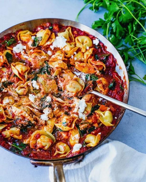 Three-Cheese Homemade Tortellini with Marinara