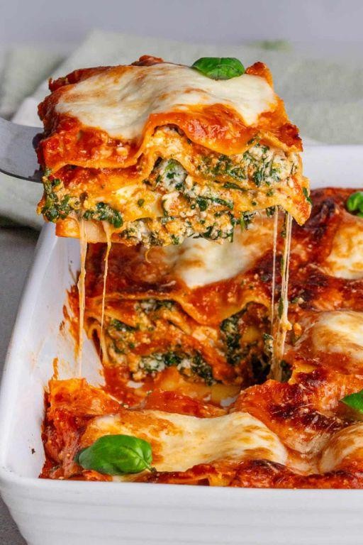 Three-Cheese Spinach Lasagna