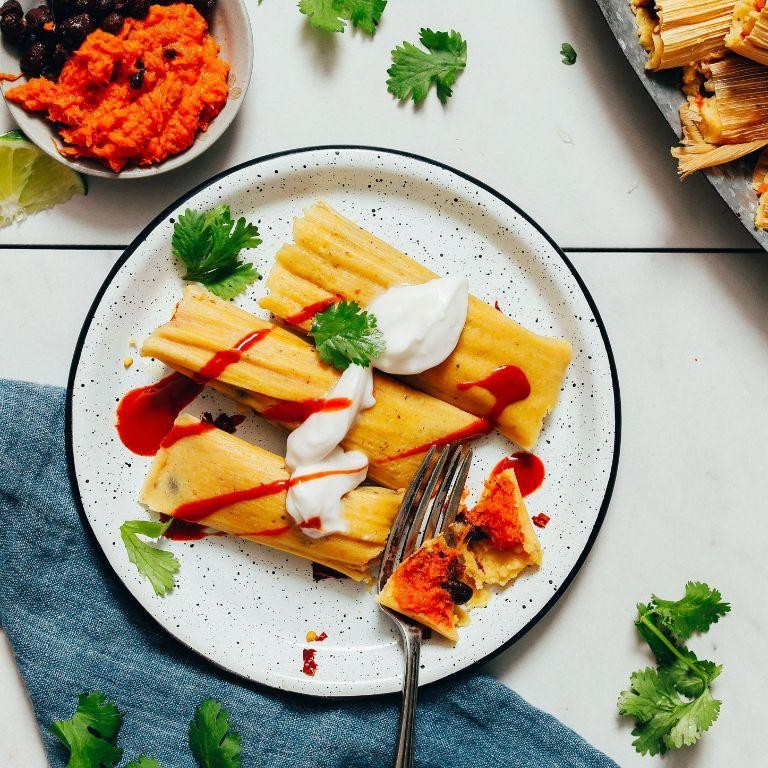 Tofu and Sweet Potato Tamales