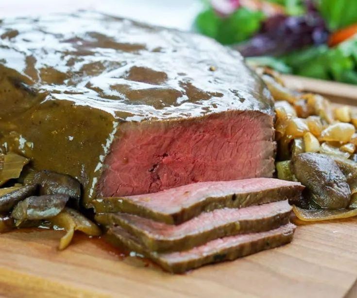 Tri Tip Roast with Caramelized Onions and Mushrooms