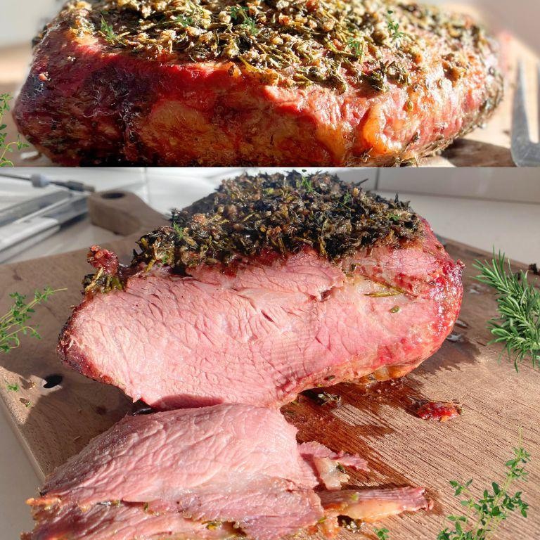 Tri Tip Roast with Herb Crust and Red Pepper Jelly