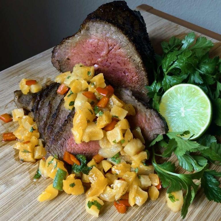 Tri Tip Roast with Sweet and Spicy Pineapple Salsa