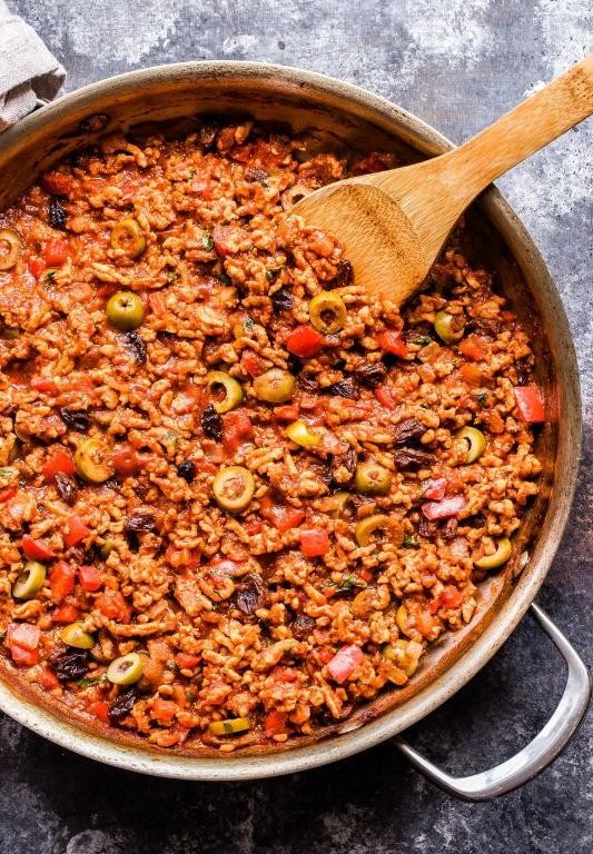 Turkey Picadillo with Olives and Raisins