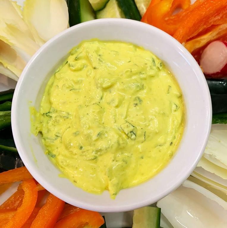 Turmeric Tzatziki with Golden Color