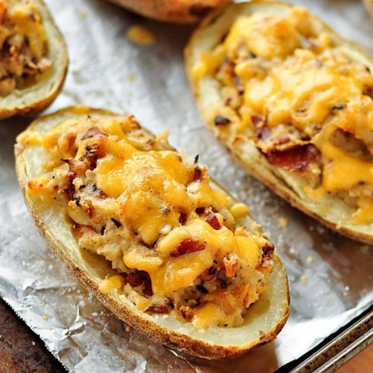 Twice-Baked Potatoes with Bacon and Cheddar