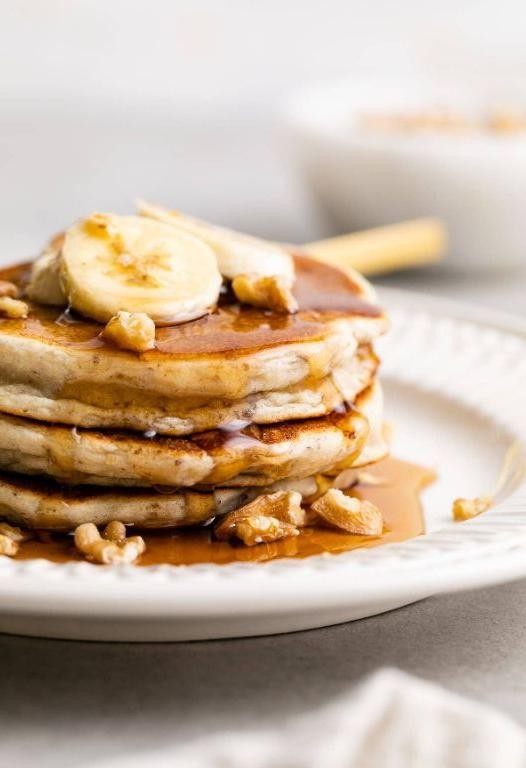 Vegan Banana Pancakes with Almond Butter