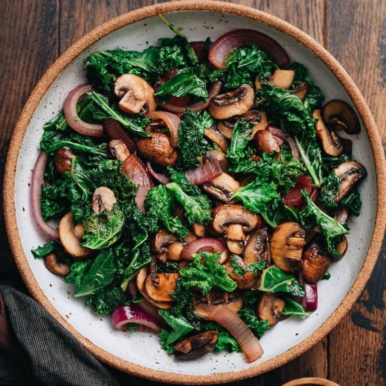 Vegan Kale and Mushroom Stir-Fry