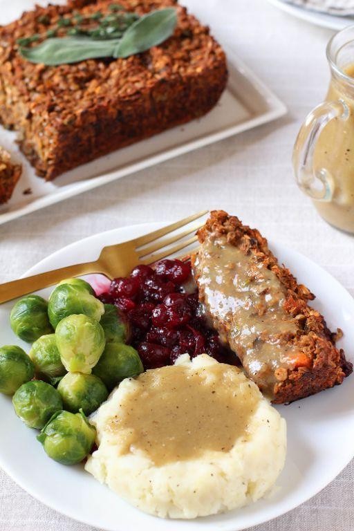 Vegan Lentil Loaf with Gravy