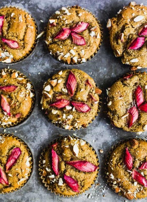 Vegan Rhubarb Muffins with Almond Flour