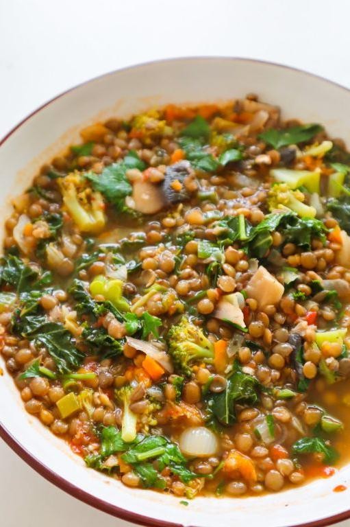 Vegetable and lentil soup