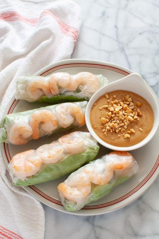Vietnamese Spring Rolls with Peanut Sauce