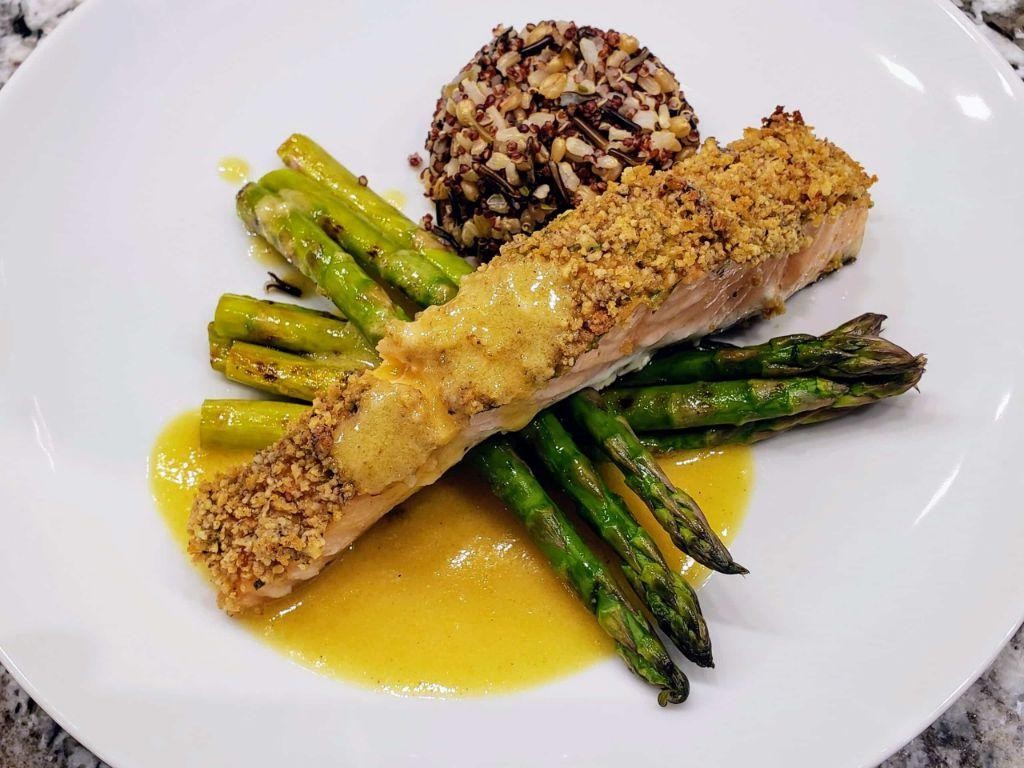 Walnut Crusted Salmon with Balsamic Reduction