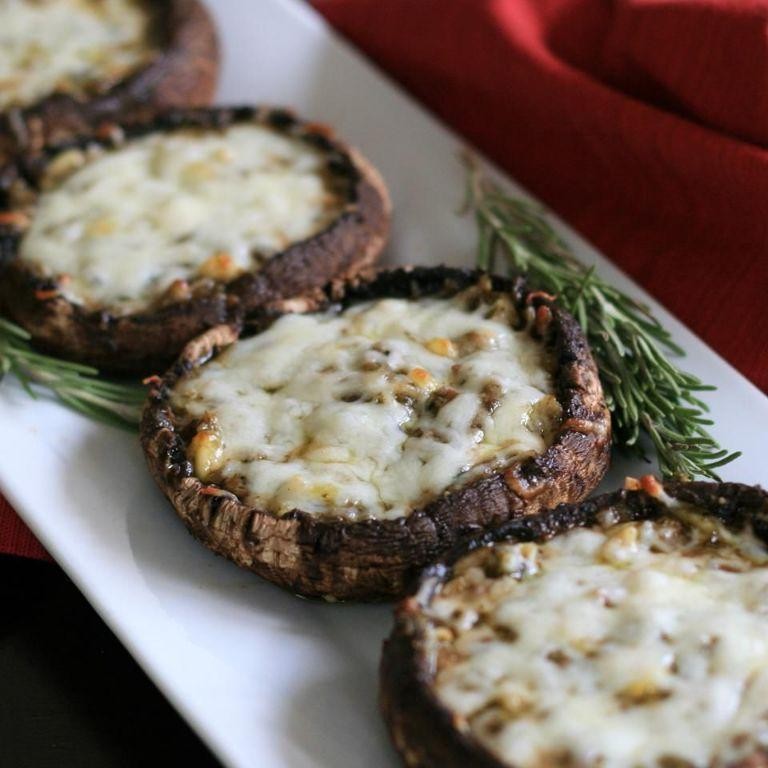 Walnut and Pesto Stuffed Portobello Mushrooms