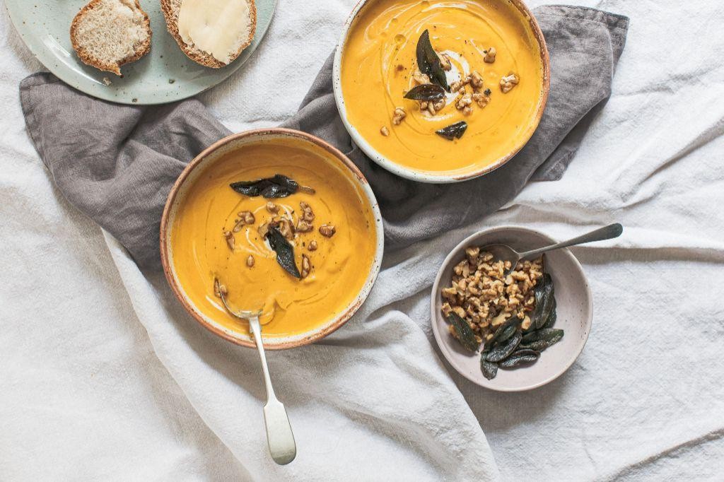 Walnut and Sage Butternut Squash Soup