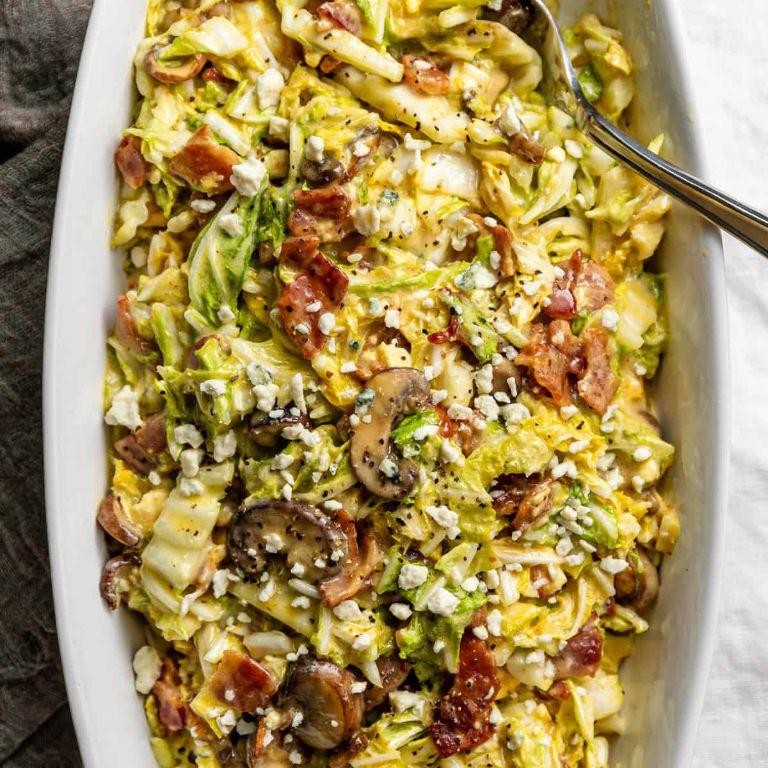 Warm German Cabbage Salad with Mustard Dressing