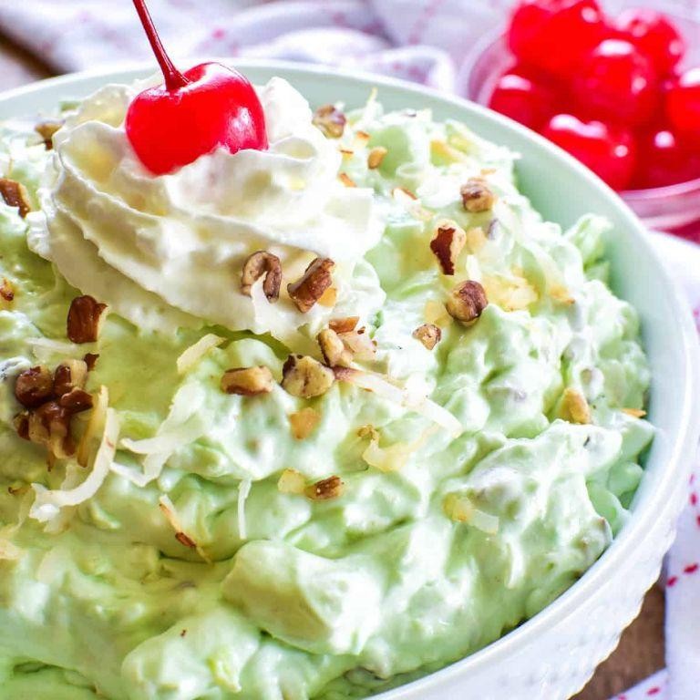 Watergate Salad with Caramel Drizzle and Sea Salt