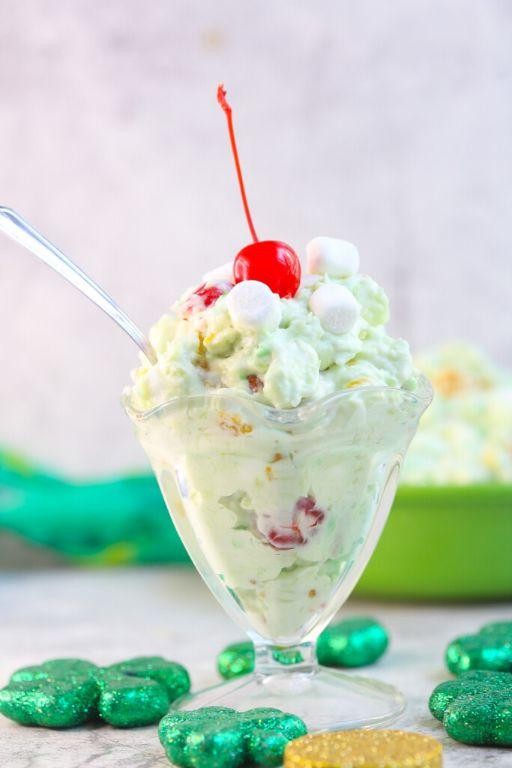 Watergate Salad with Coconut and Maraschino Cherries
