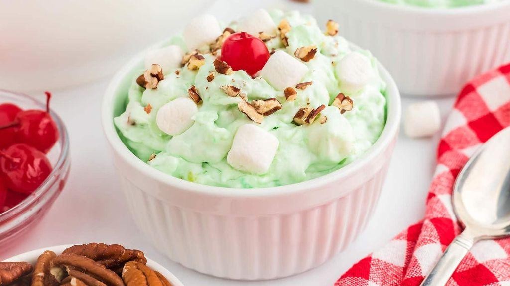 Watergate Salad with Cream Cheese and Vanilla Wafers