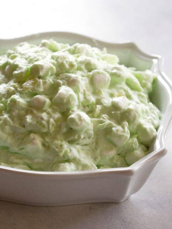 Watergate Salad with Crushed Pineapple and Mini Marshmallows