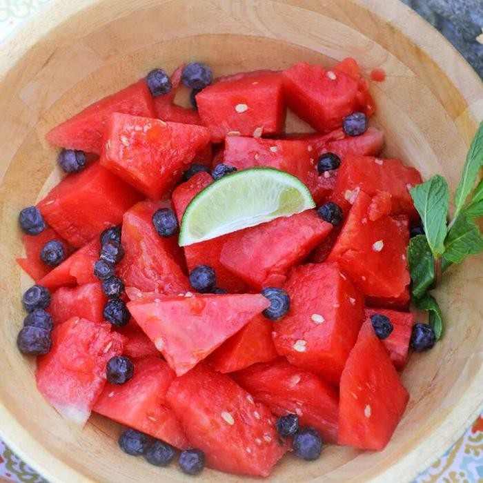 Watermelon Berry Salad with Honey Lime Dressing