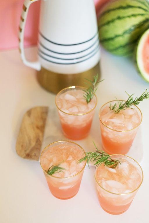Watermelon Grapefruit Cooler with Rosemary
