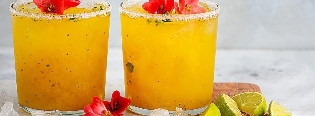 Watermelon Mango Cooler with Chili Salt Rim