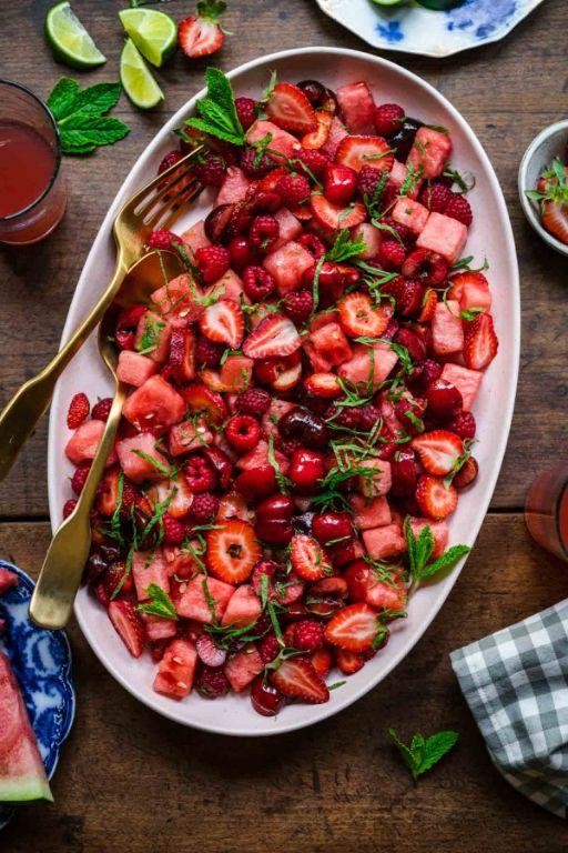Watermelon Mint Fruit Salad