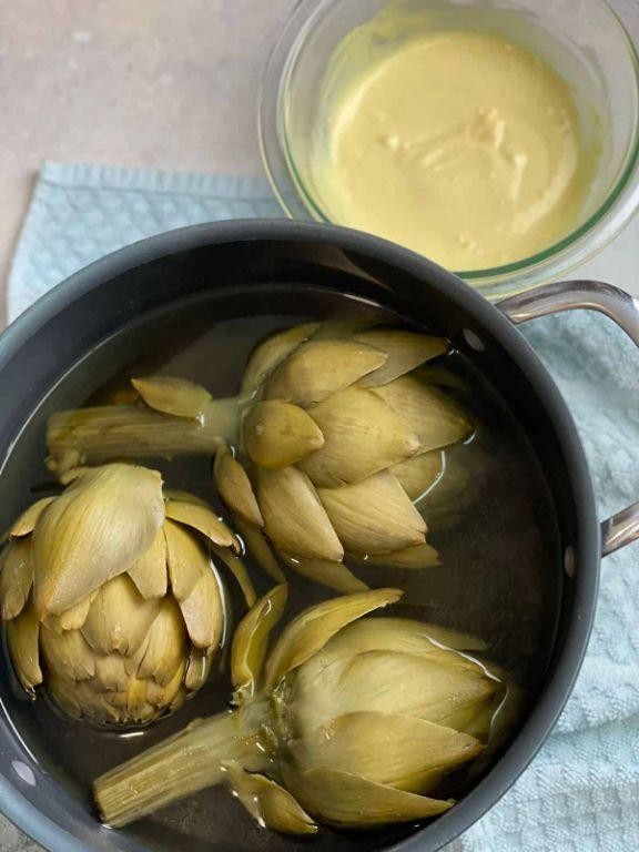 Whole Artichokes with Creamy Mustard Dip