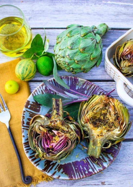 Whole Artichokes with Herb-Infused Olive Oil