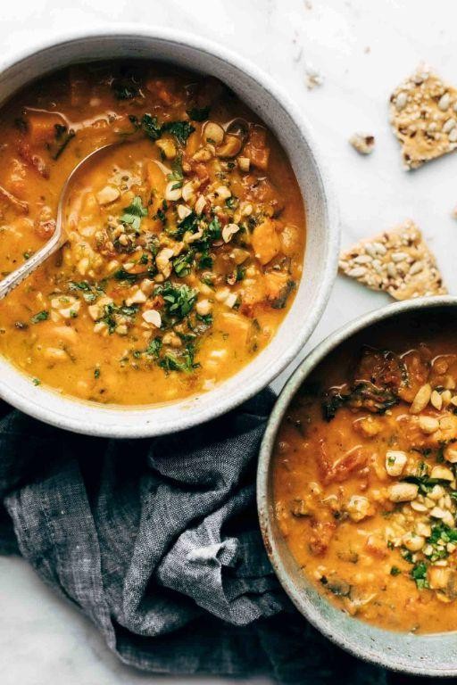 Yam and Groundnut Soup with Kale