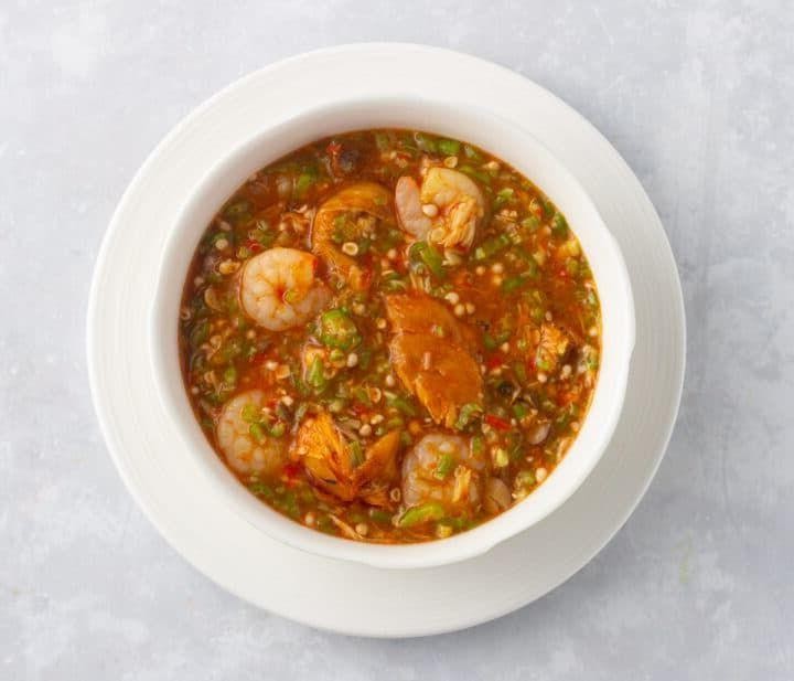 Yam and Okra Soup with Smoked Fish