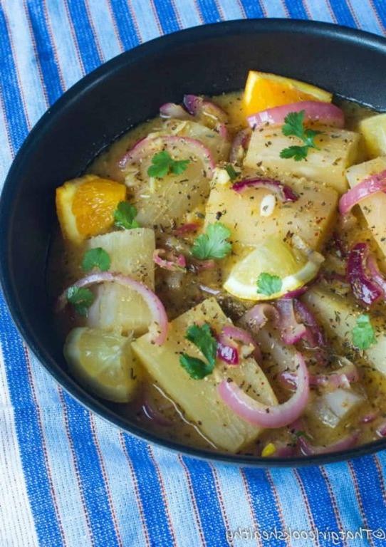 Yuca con mojo with fresh Cuban oregano