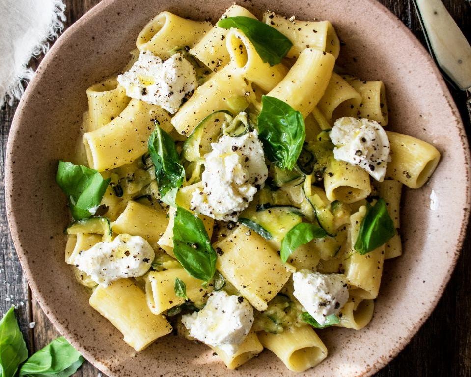 Zucchini Pasta with Spinach and Ricotta